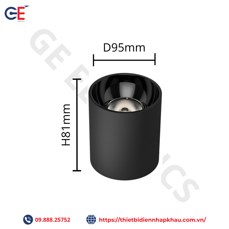 Kích thước đèn led lon nổi Philips GE CL3 8W