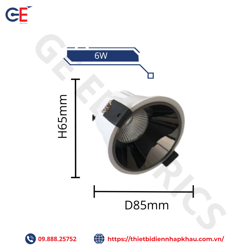 Kích thước đèn spotlight Philips GE SP05 6W
