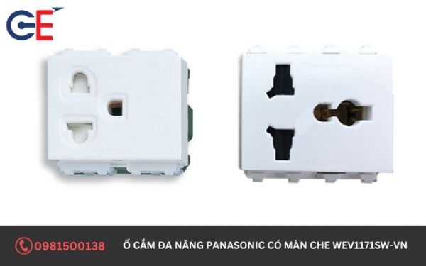 Mô tả về ổ cắm đa năng có màn che Panasonic WEI1171SW-VN