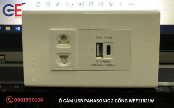Mua ổ cắm USB Panasonic 2 cổng WEF11821W ở đâu uy tín, chất lượng?