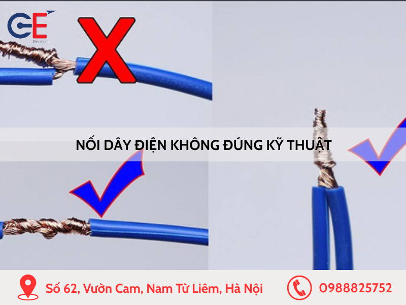 Nối dây điện không đúng kỹ thuật