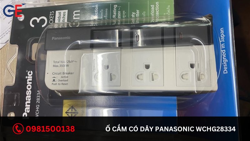 Thiết kế của ổ cắm có dây Panasonic WCHG28334