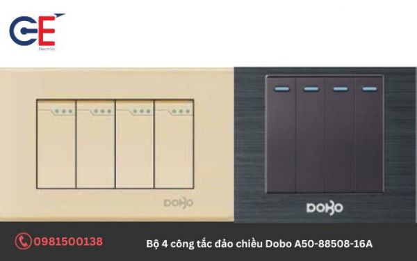 Tìm hiểu về bộ 4 công tắc đảo chiều Dobo A50-88508 - 16A