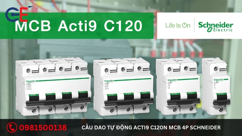 Tính năng của cầu dao tự động Acti9 C120N MCB 4P Schneider