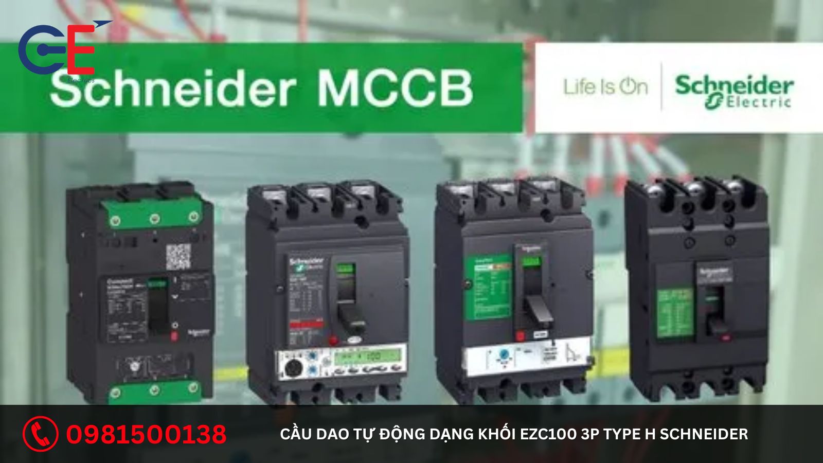 Tính năng của cầu dao tự động dạng khối EZC100 3P Type H Schneider