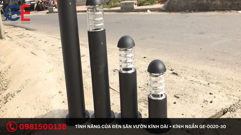 Tính năng của đèn sân vườn kính dài + kính ngắn GE-0020-30