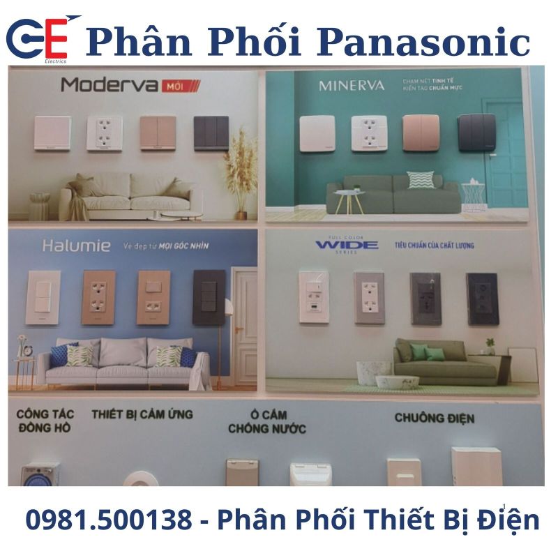 Phân phối bộ ổ cắm công tắc đôi moderva panasonic