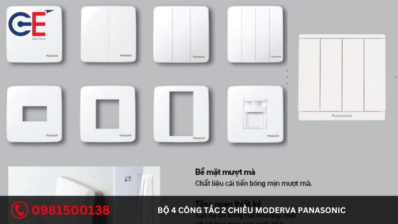 Ứng dụng của bộ 4 công tắc 2 chiều Moderva Panasonic