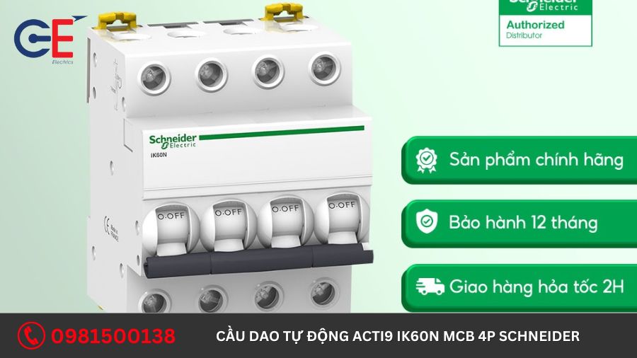 Ứng dụng của cầu dao tự động Acti9 iK60N MCB 4P Schneider