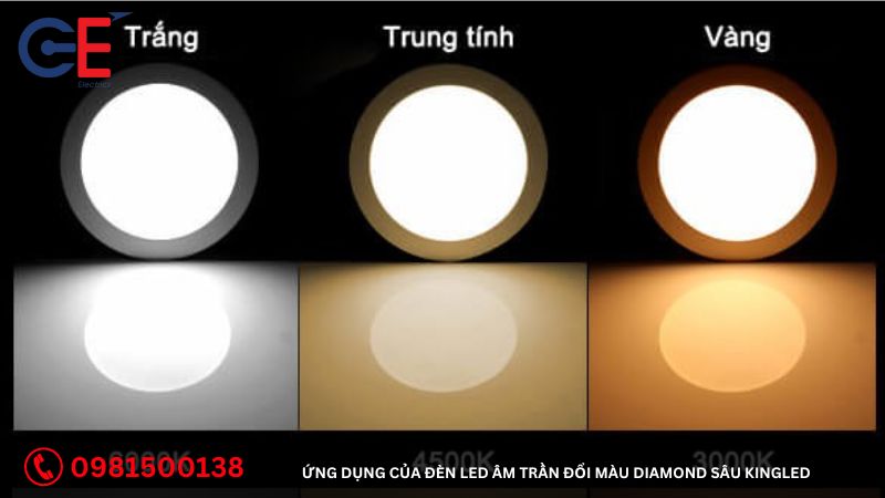 Ứng dụng của đèn Led âm trần đổi màu Diamond sâu Kingled