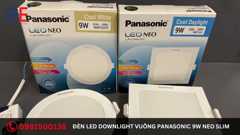 Ứng dụng của đèn led Downlight vuông Panasonic 9W Neo Slim 