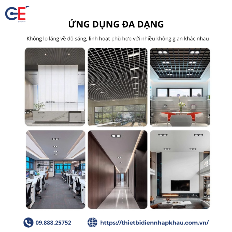 Ứng dụng của đèn Led Downlight vuông Philips GE DLV1 12W