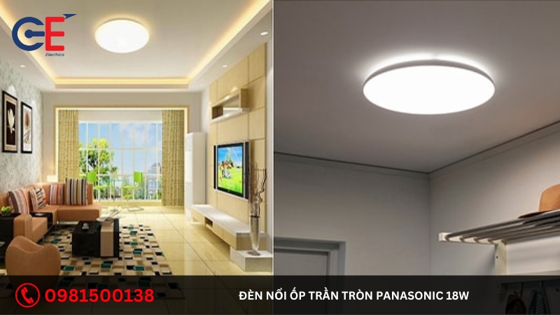 Ứng dụng của đèn nổi ốp trần tròn Panasonic 18W 