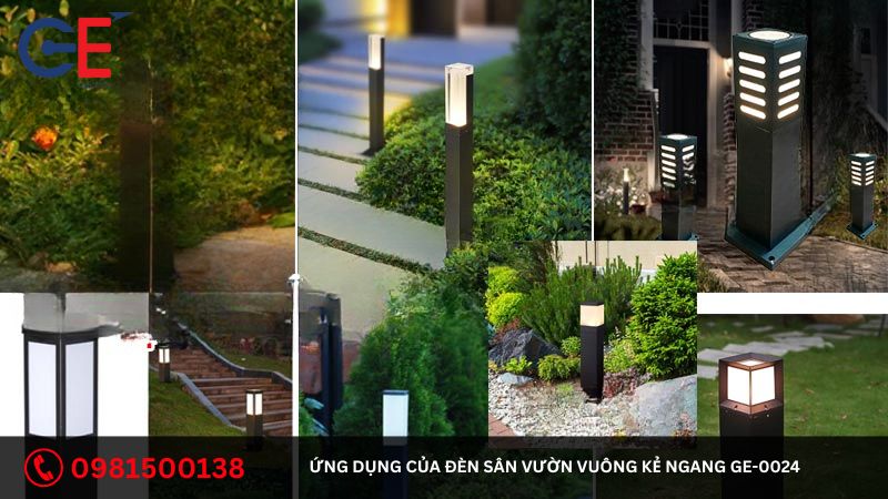 Ứng dụng của đèn sân vườn vuông kẻ ngang GE-0024