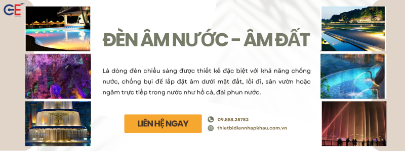 ứng dụng đèn âm nước âm đất GE