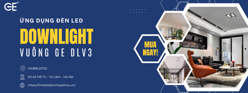 Ứng dụng đèn LED downlight vuông Philips GE DLV3 8W