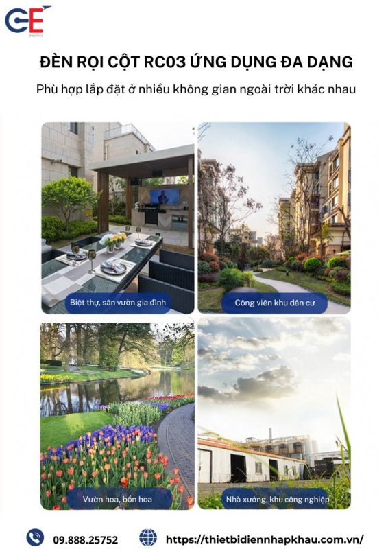 Ứng dụng đèn rọi cột mũ RC03