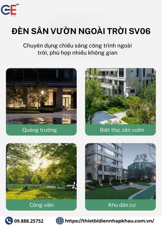 Ứng dụng đèn sân vườn biệt thự SV06