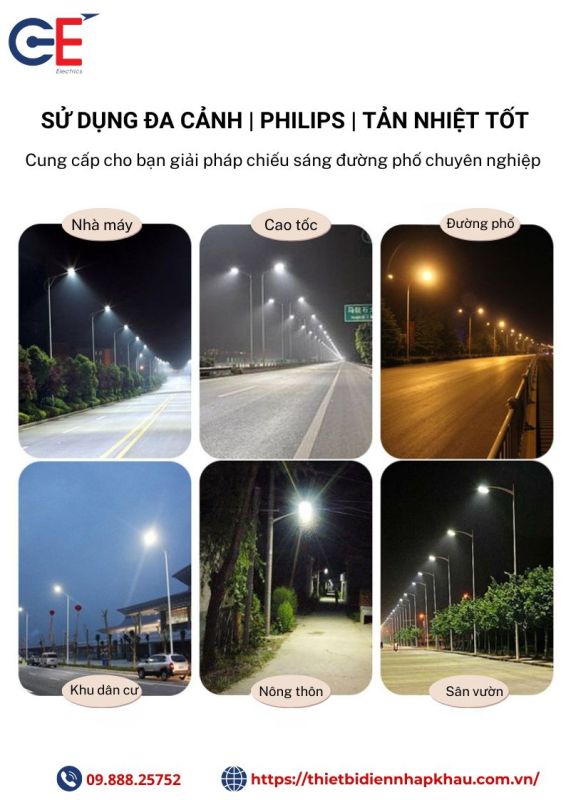 Ứng dụng linh hoạt của đèn đường led Philips