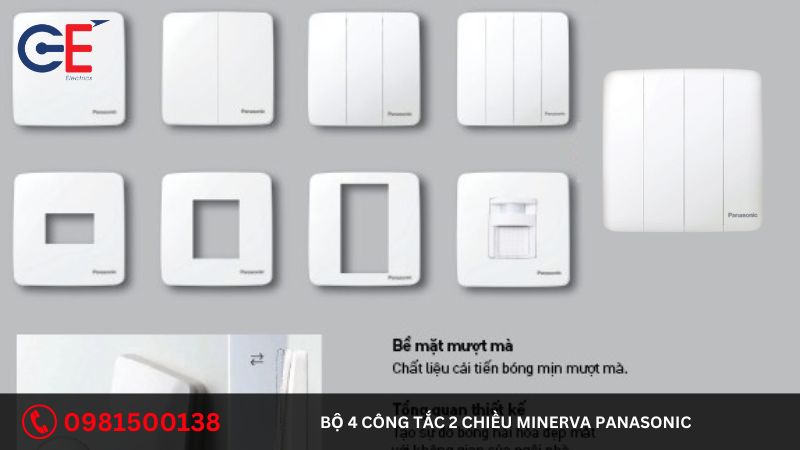 Ưu điểm của bộ 4 công tắc 2 chiều Minerva Panasonic