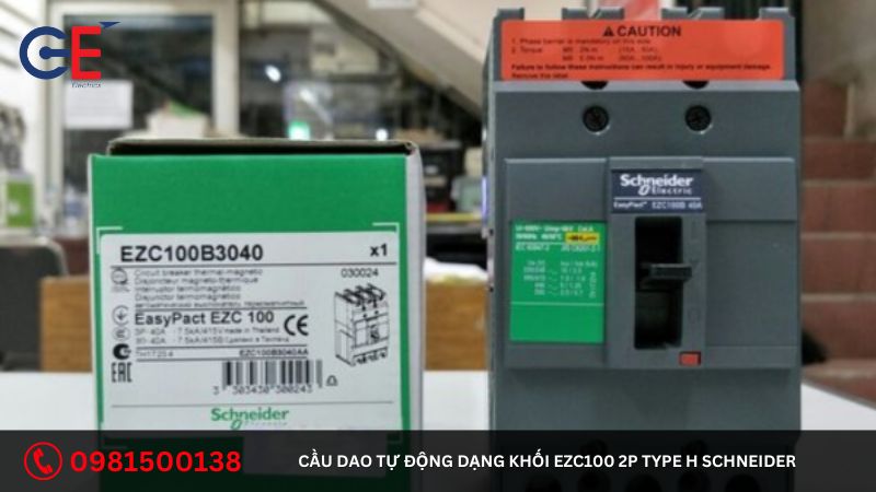 Ưu điểm của cầu dao tự động dạng khối EZC100 2P Type H Schneider