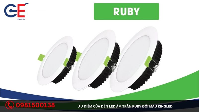 Cấu tạo của đèn Led âm trần Ruby đổi màu Kingled