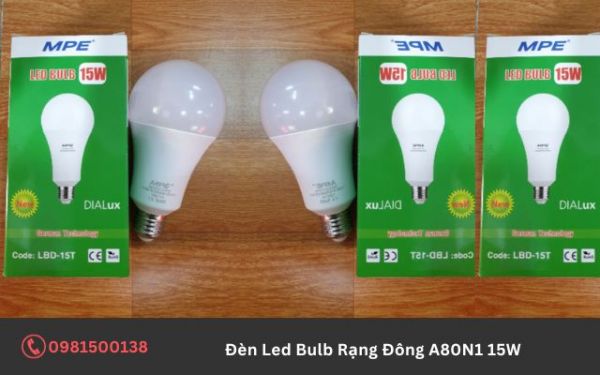 Ưu điểm của đèn LED Bulb Rạng Đông A80N1 15W