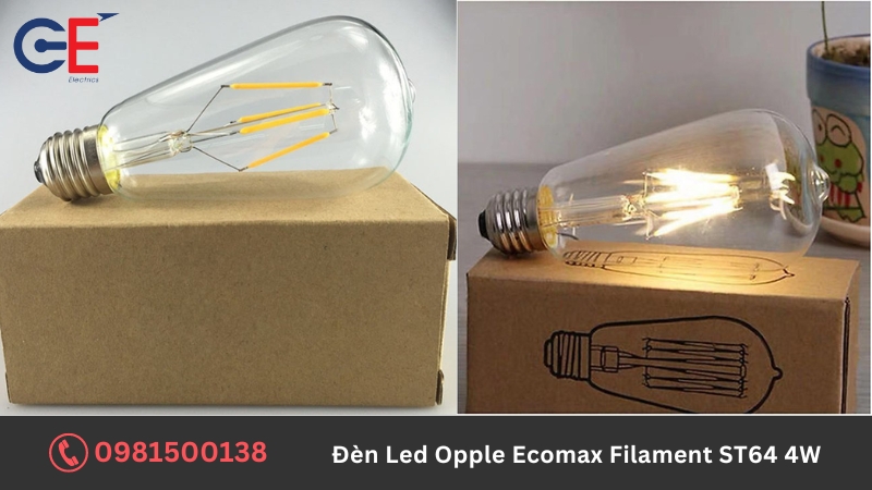Ưu điểm của đèn Led Opple Ecomax Filament ST64 4W