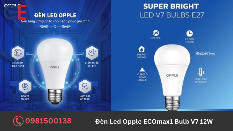 Ưu điểm của đèn Led Opple ECOmax1 Bulb V7 12W