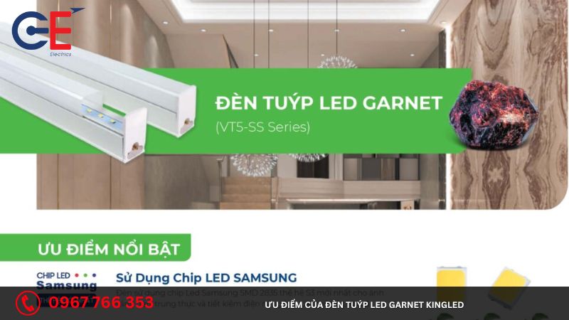 Ưu điểm của đèn tuýp Led Garnet Kingled