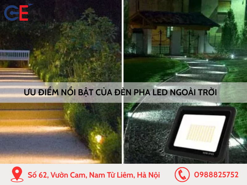 ưu điểm nổi bật của đèn pha LED ngoài trời